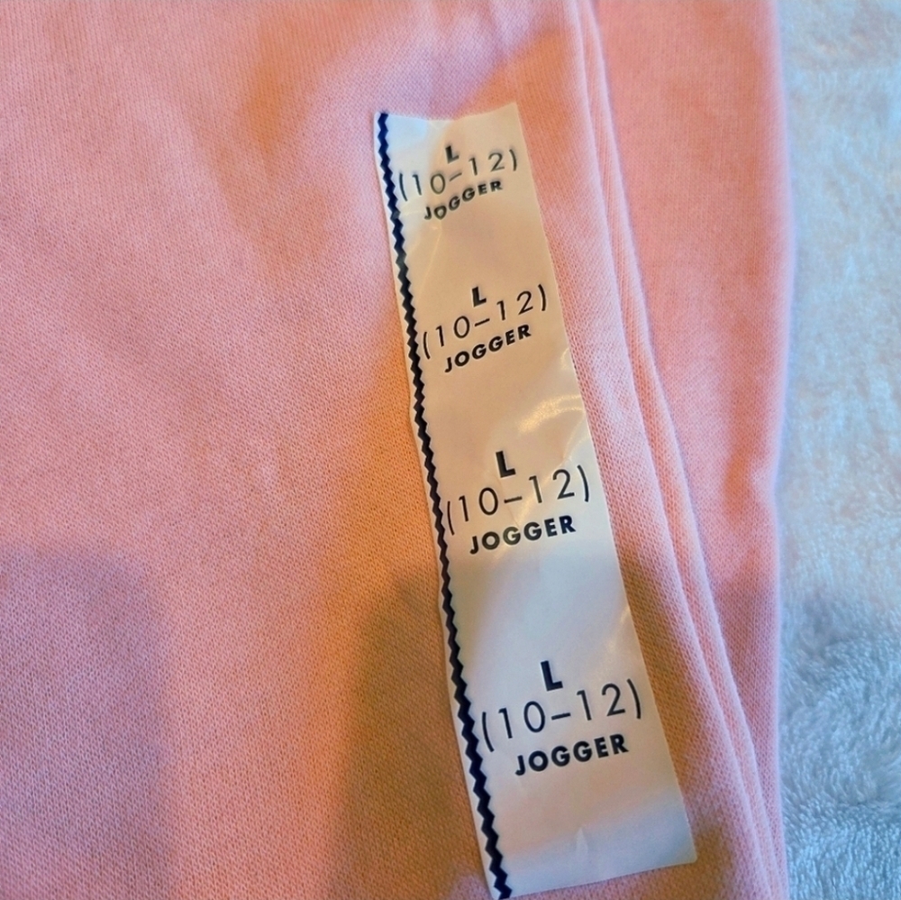 Kids' Reinforced Knee Jogger Pants Large Girls 10-12 Pink New - Picture 2 of 6